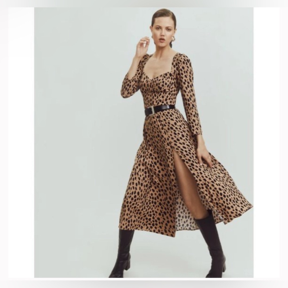 Reformation Mara Dress Bobcat Size 14